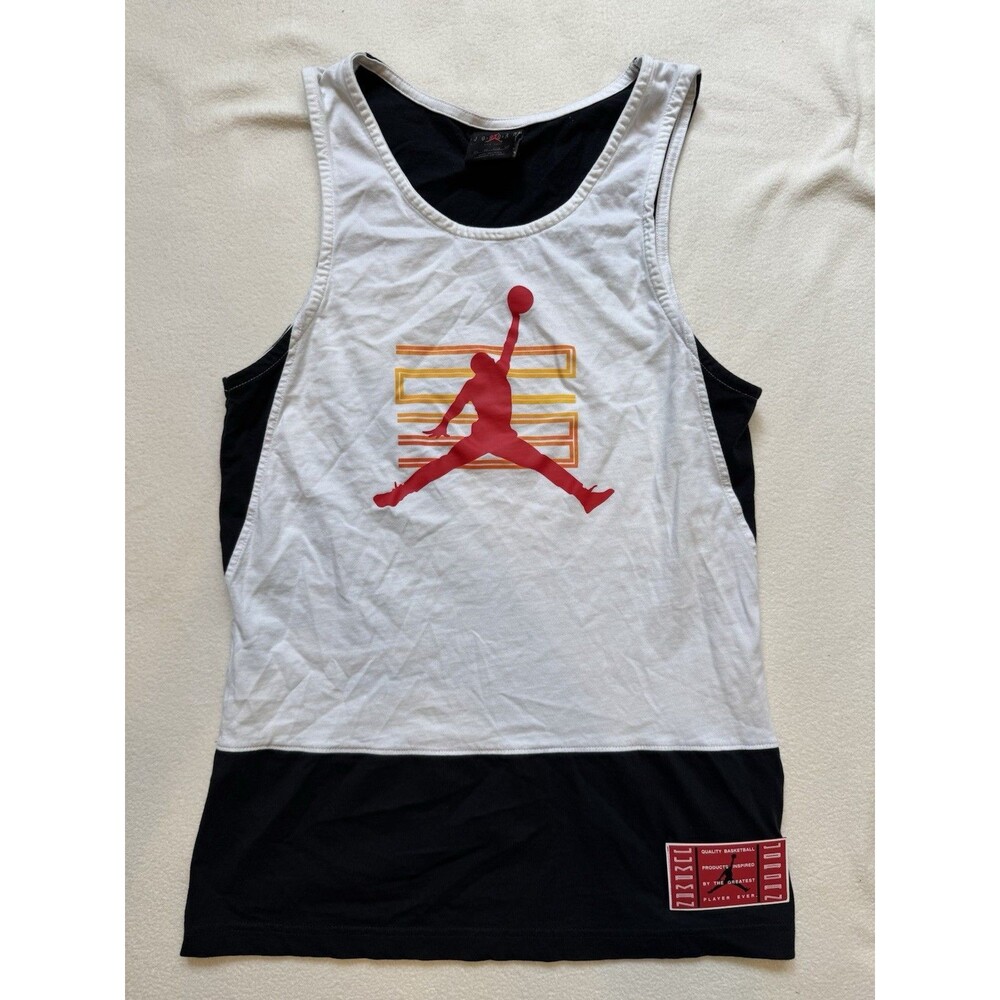 Jordan Men’s Tank Top Retro 11 Colorblock White Black Sz XS